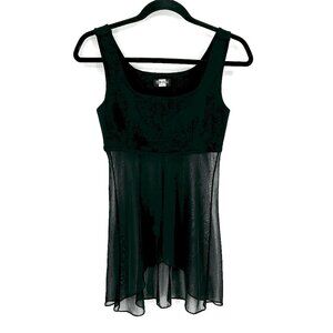ORNA FARHO Paris Vintage Black Sheer Babydoll Festival Tank Top Size XS